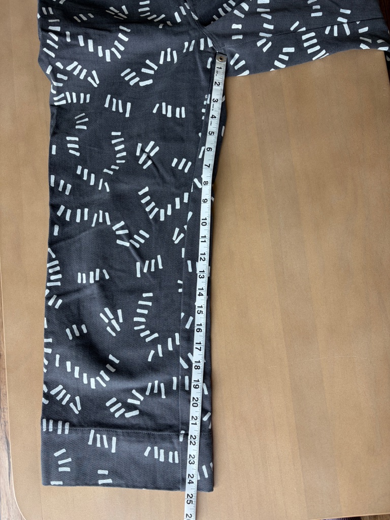 Dusen Dusen Bones High Waisted Pants Grey White Size 4 Cotton Made In Usa Nwot — image 6 of 8